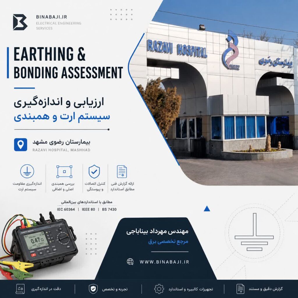 مجری ذیصلاح سیستم ارت و همبندی در خراسان رضوی مشهد 4 اندازه گیری سیستم ارت و همبندی